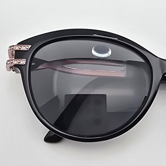 Bebe BB7216 001 Jet Black Rhinestone Cat Eye Eyeglasses Frame w/ Case 52-16-135 - Picture 13 of 15